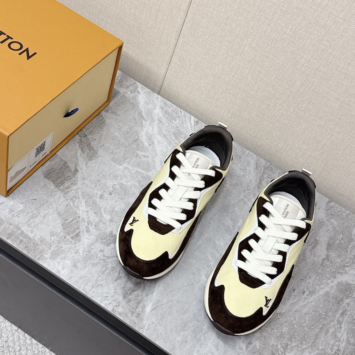 LOUIS VUITTON Retro Running Sneakers in Premium Suede with Goatskin Lining and Lightweight TPU Sole