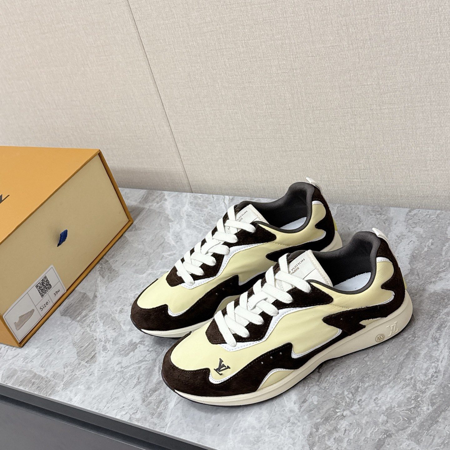 LOUIS VUITTON Retro Running Sneakers in Premium Suede with Goatskin Lining and Lightweight TPU Sole