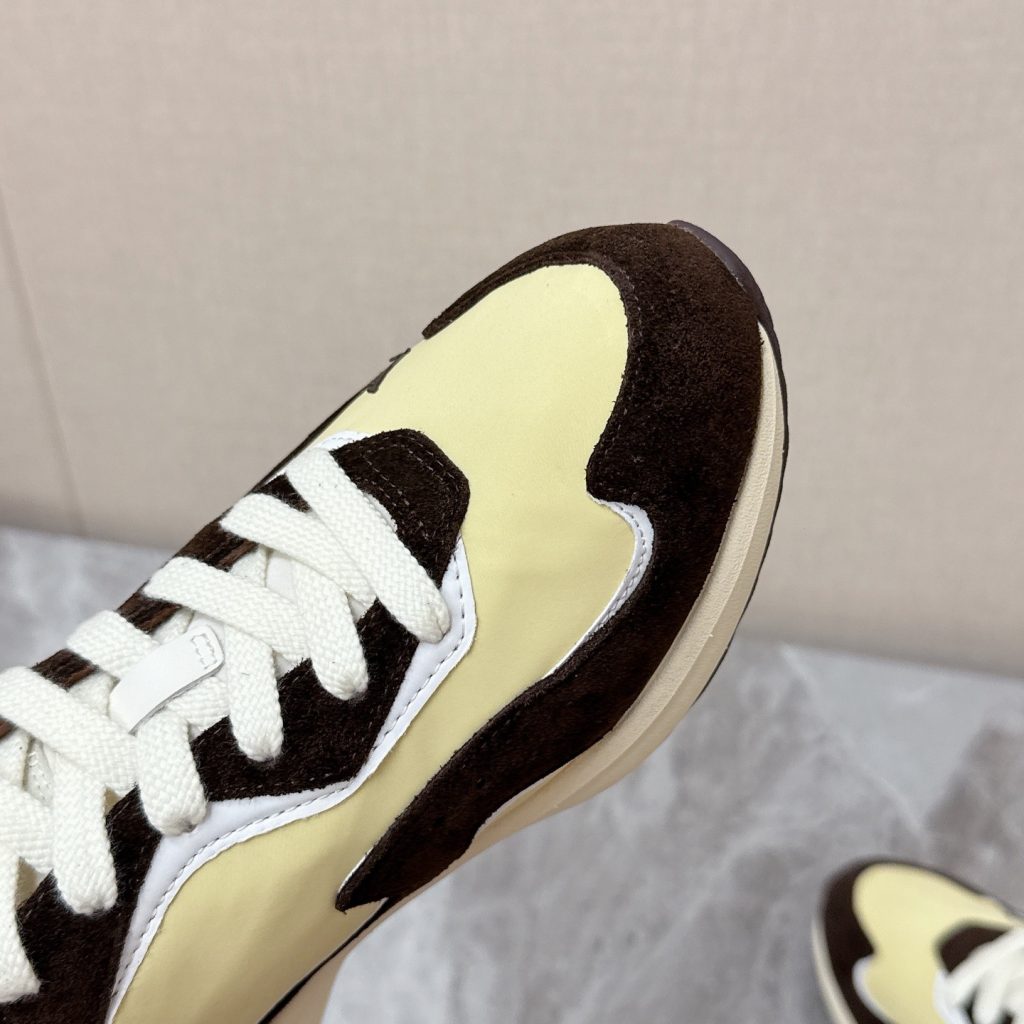 LOUIS VUITTON Retro Running Sneakers in Premium Suede with Goatskin Lining and Lightweight TPU Sole
