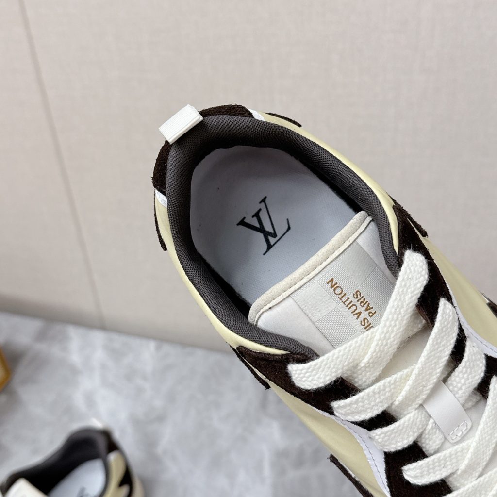 LOUIS VUITTON Retro Running Sneakers in Premium Suede with Goatskin Lining and Lightweight TPU Sole