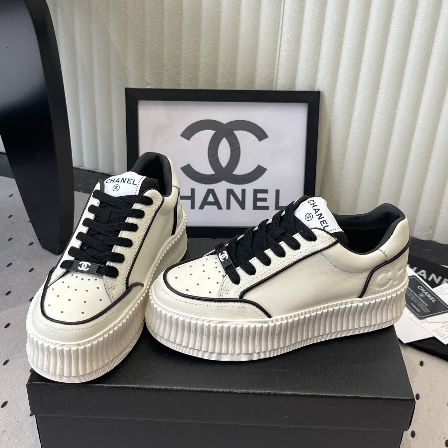 CHANEL Low-Top Casual Sneakers in Genuine Calfskin with Lambskin Lining and Italian Leather Sole