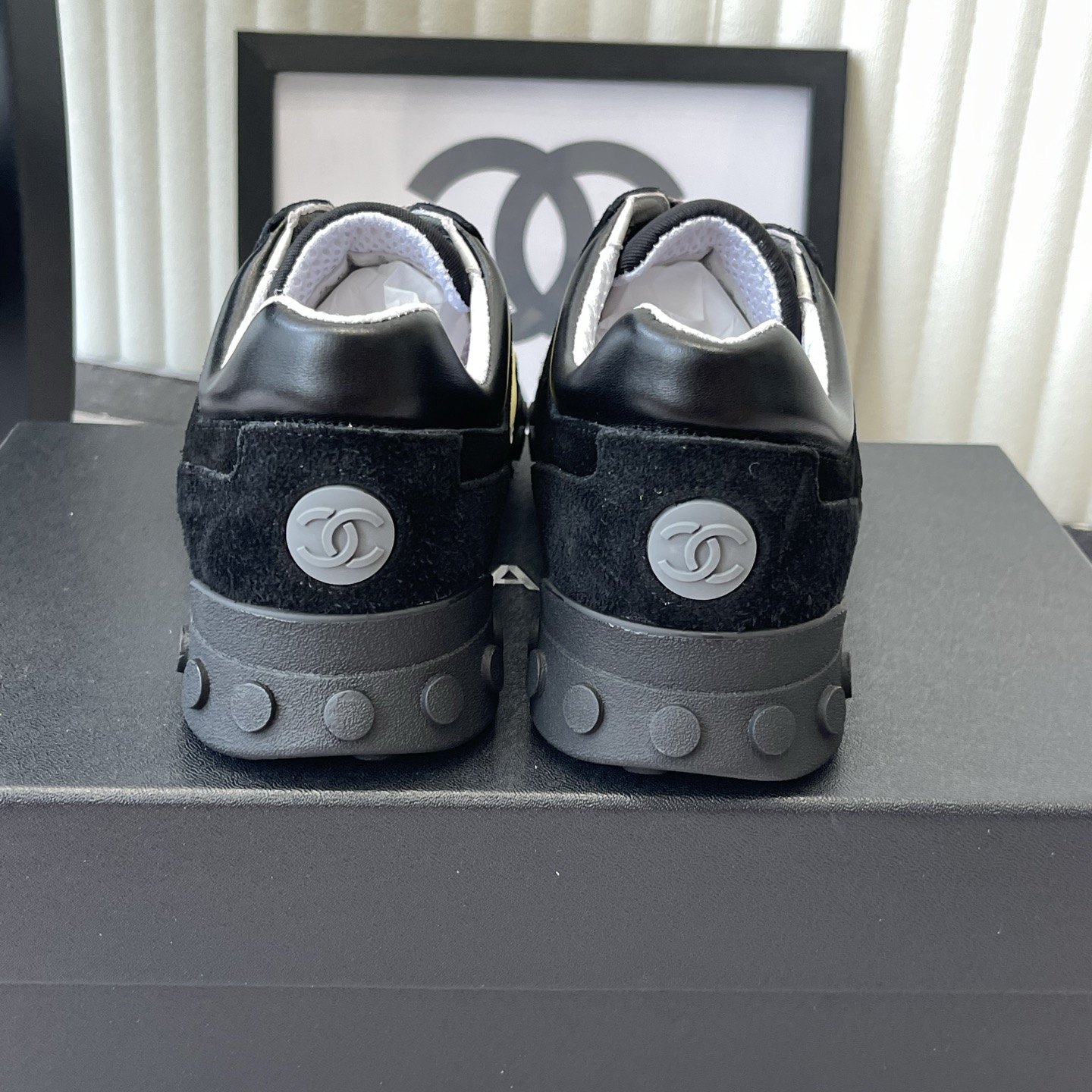CHANEL 26S Sport Sneakers, Suede Nubuck Twill Upper with Lace-Up and Bean-Dimple Rubber Outsole