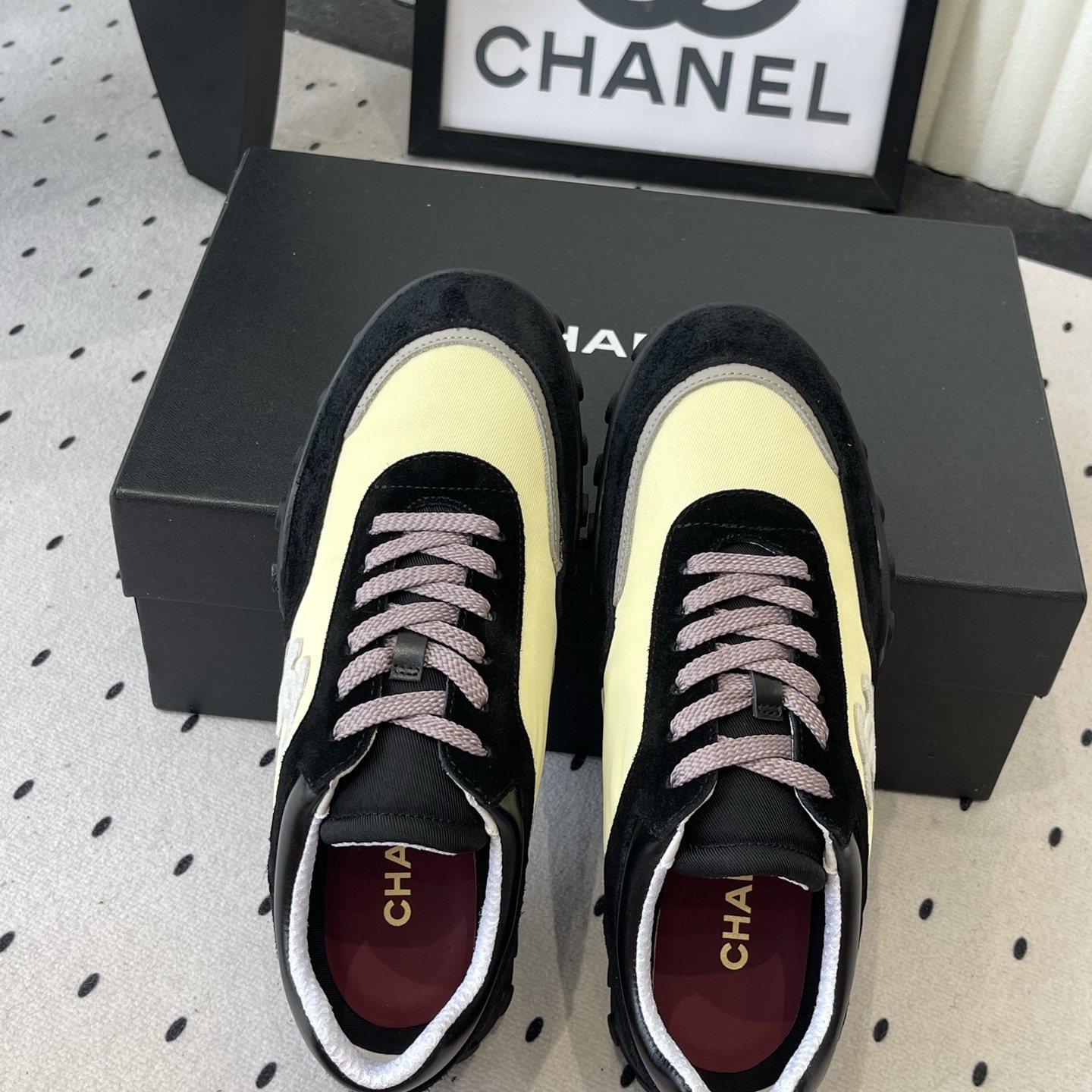CHANEL 26S Sport Sneakers, Suede Nubuck Twill Upper with Lace-Up and Bean-Dimple Rubber Outsole
