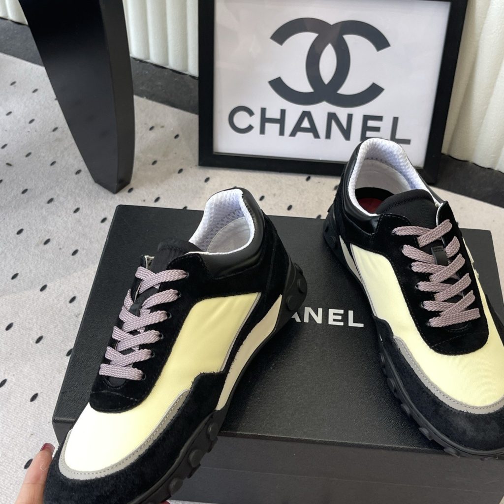 CHANEL 26S Sport Sneakers, Suede Nubuck Twill Upper with Lace-Up and Bean-Dimple Rubber Outsole