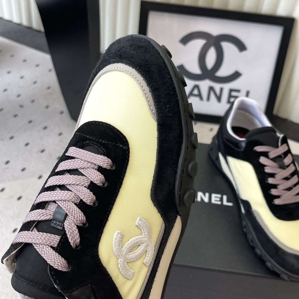 CHANEL 26S Sport Sneakers, Suede Nubuck Twill Upper with Lace-Up and Bean-Dimple Rubber Outsole