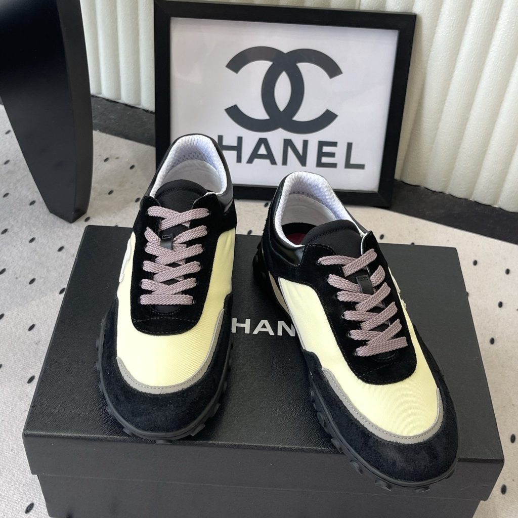 CHANEL 26S Sport Sneakers, Suede Nubuck Twill Upper with Lace-Up and Bean-Dimple Rubber Outsole