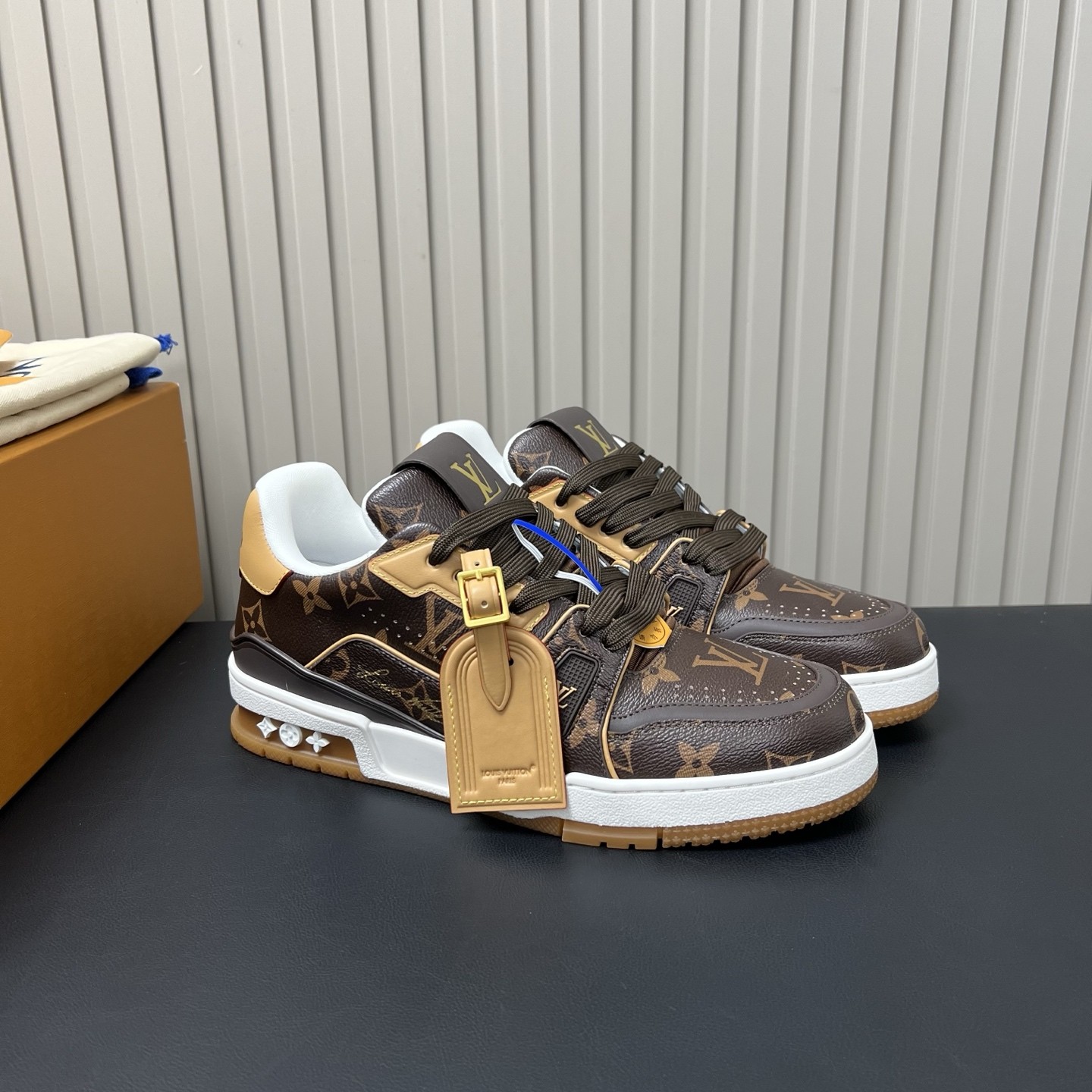 LOUIS VUITTON Retro Running Sneakers in Premium Suede with Goatskin Lining and Lightweight TPU Sole