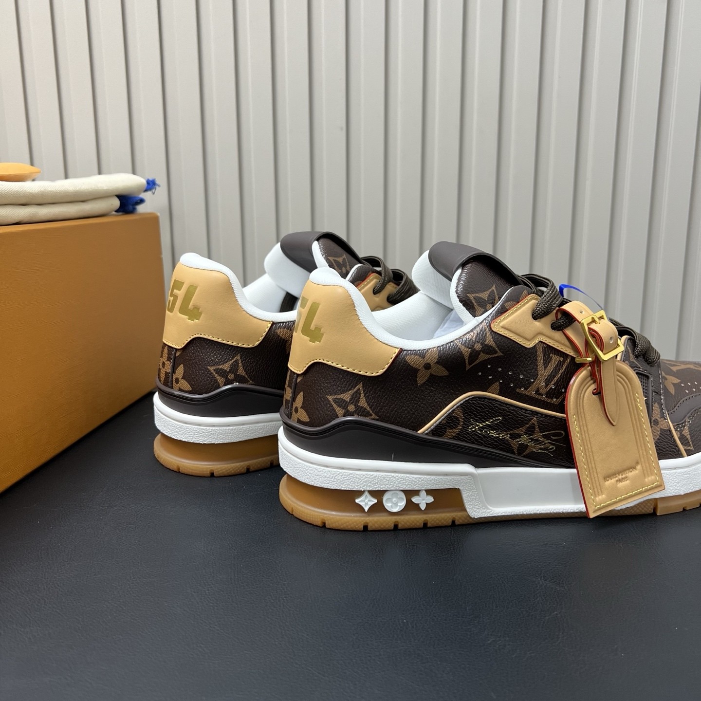 LOUIS VUITTON Retro Running Sneakers in Premium Suede with Goatskin Lining and Lightweight TPU Sole