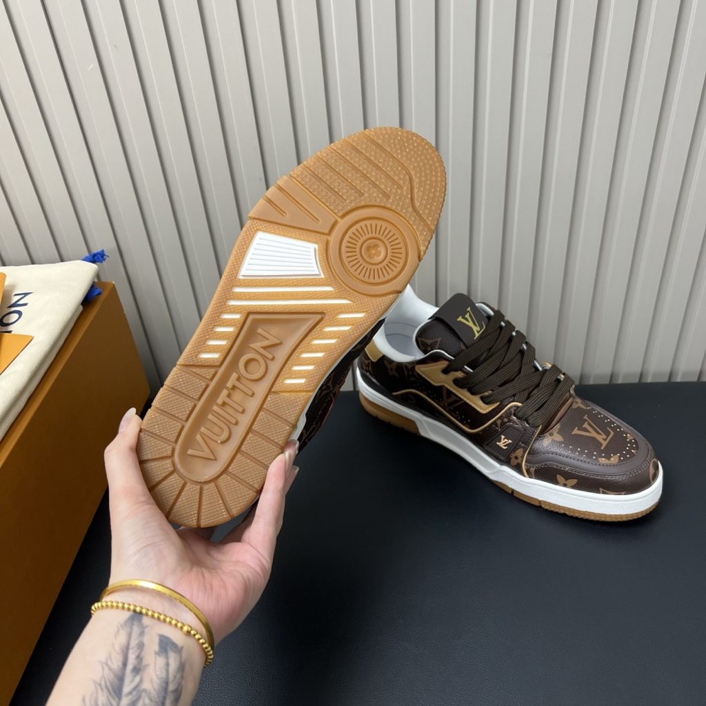 LOUIS VUITTON Retro Running Sneakers in Premium Suede with Goatskin Lining and Lightweight TPU Sole