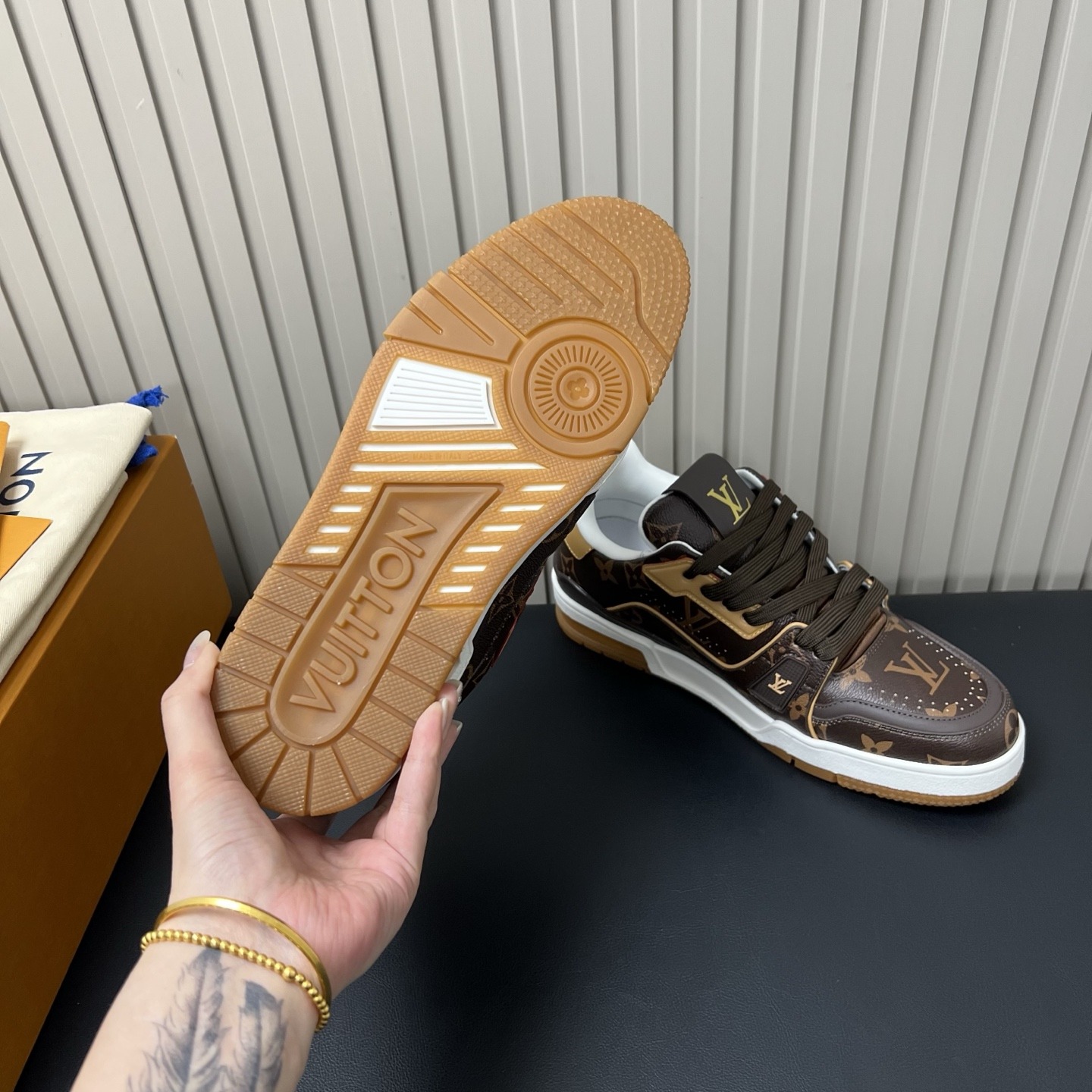 LOUIS VUITTON Retro Running Sneakers in Premium Suede with Goatskin Lining and Lightweight TPU Sole