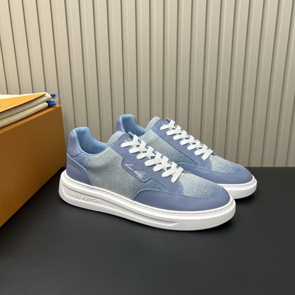 LOUIS VUITTON Retro Running Sneakers in Premium Suede with Goatskin Lining and Lightweight TPU Sole