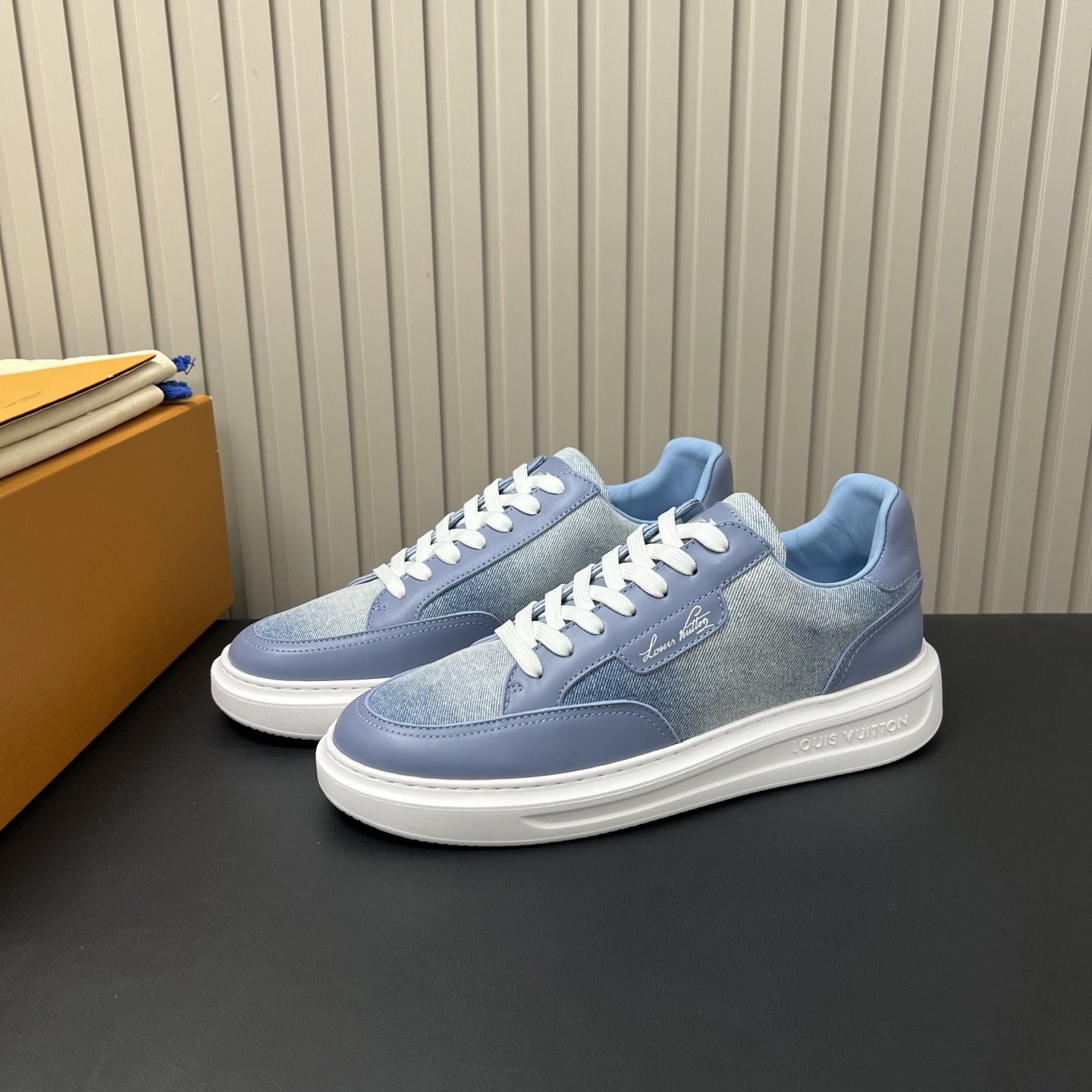 LOUIS VUITTON Retro Running Sneakers in Premium Suede with Goatskin Lining and Lightweight TPU Sole
