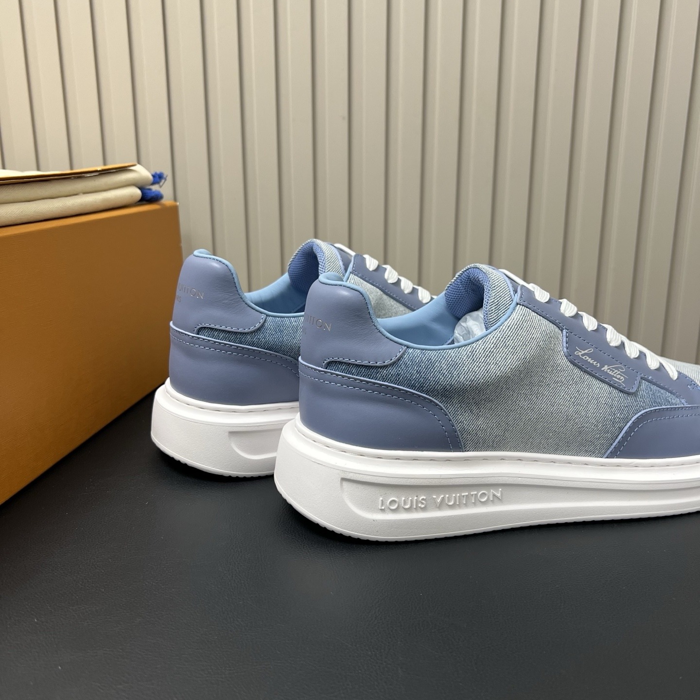 LOUIS VUITTON Retro Running Sneakers in Premium Suede with Goatskin Lining and Lightweight TPU Sole