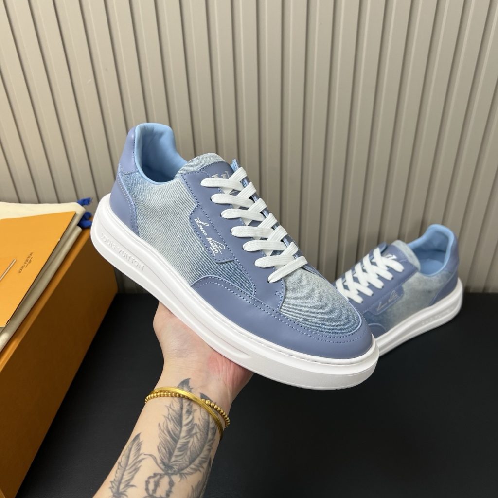 LOUIS VUITTON Retro Running Sneakers in Premium Suede with Goatskin Lining and Lightweight TPU Sole