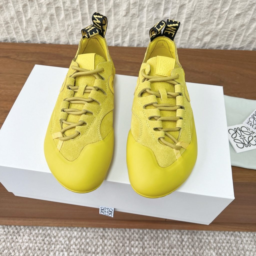 LOEWE Sport Sneakers, Premium Leather Upper with Round Toe Lace-Up Design and Molded Rubber Outsole