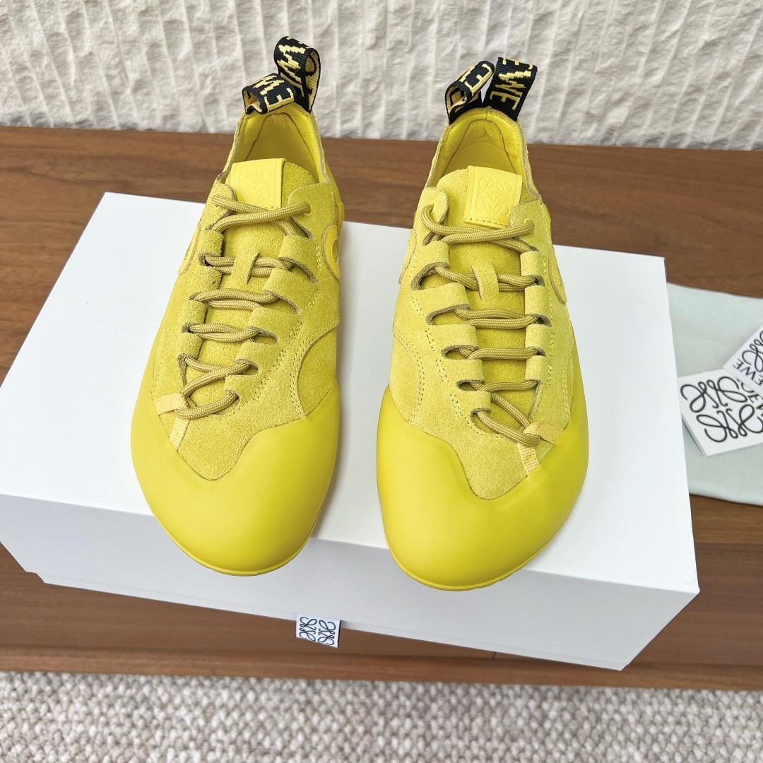 LOEWE Sport Sneakers, Premium Leather Upper with Round Toe Lace-Up Design and Molded Rubber Outsole