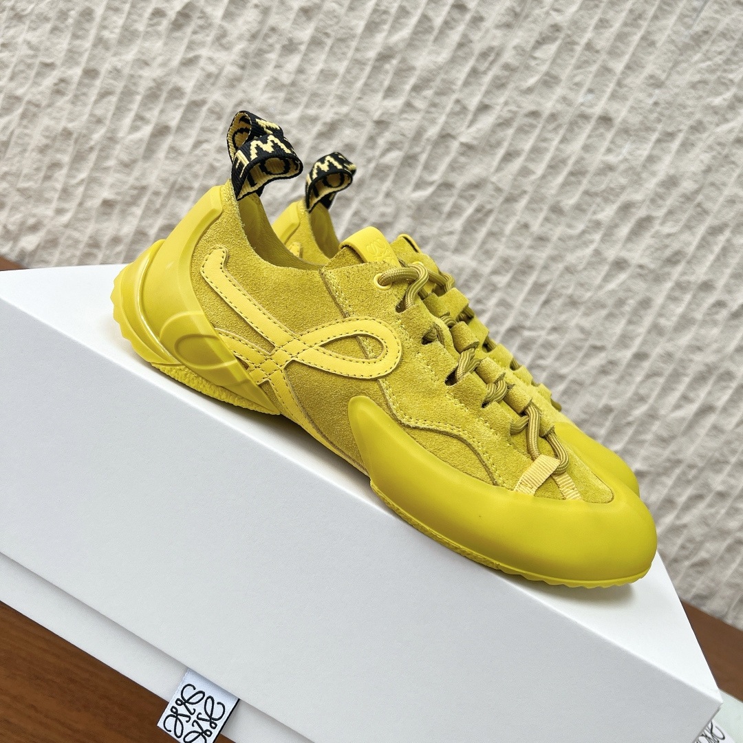 LOEWE Sport Sneakers, Premium Leather Upper with Round Toe Lace-Up Design and Molded Rubber Outsole