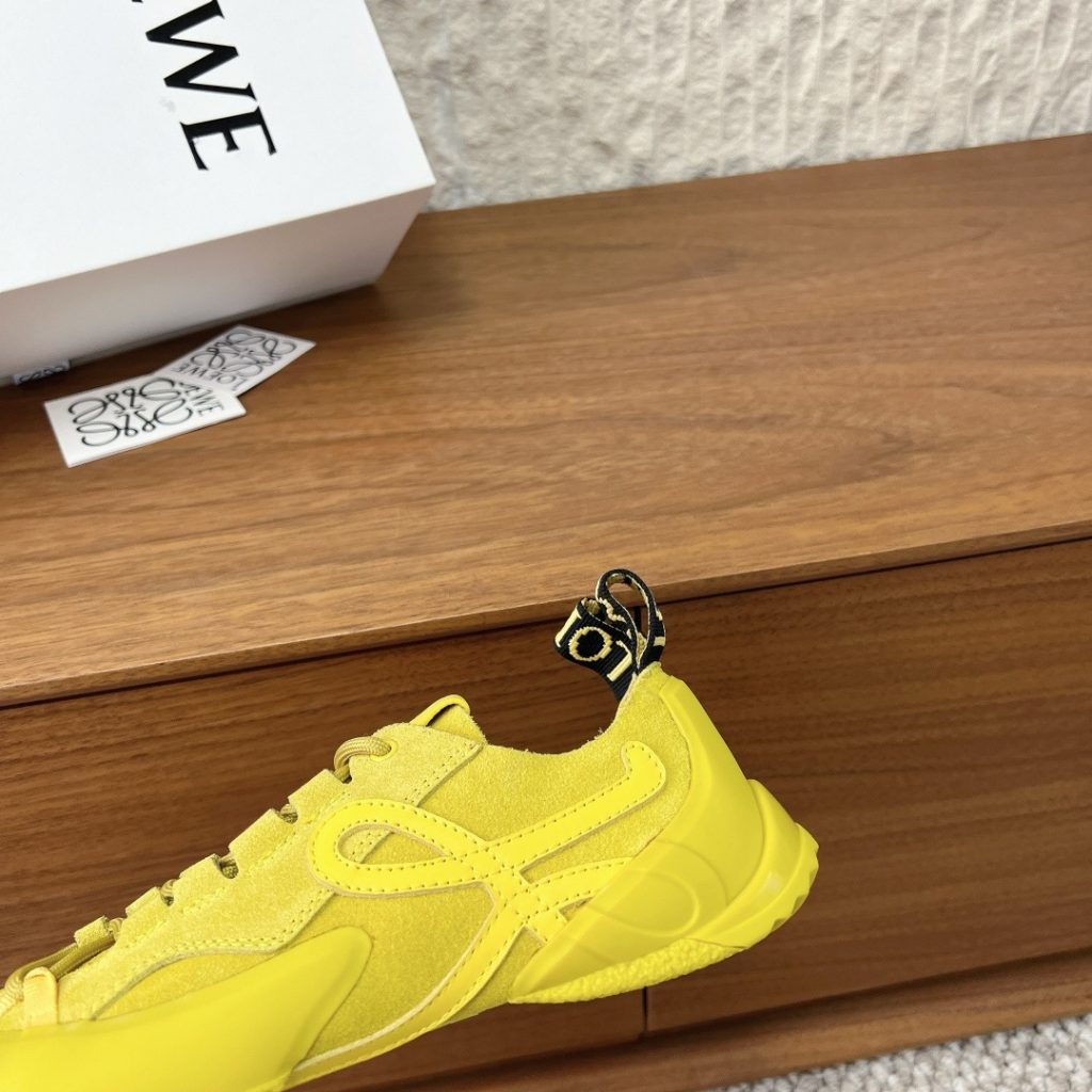 LOEWE Sport Sneakers, Premium Leather Upper with Round Toe Lace-Up Design and Molded Rubber Outsole
