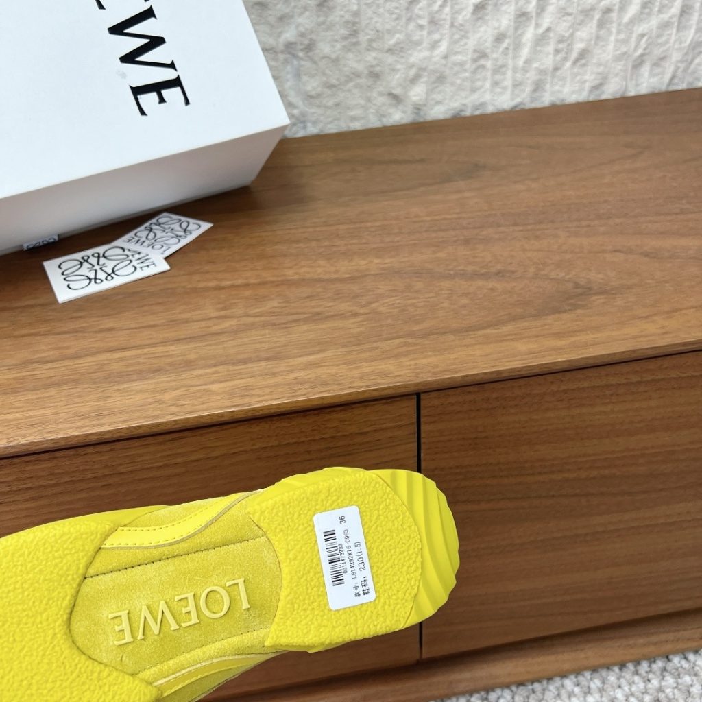 LOEWE Sport Sneakers, Premium Leather Upper with Round Toe Lace-Up Design and Molded Rubber Outsole
