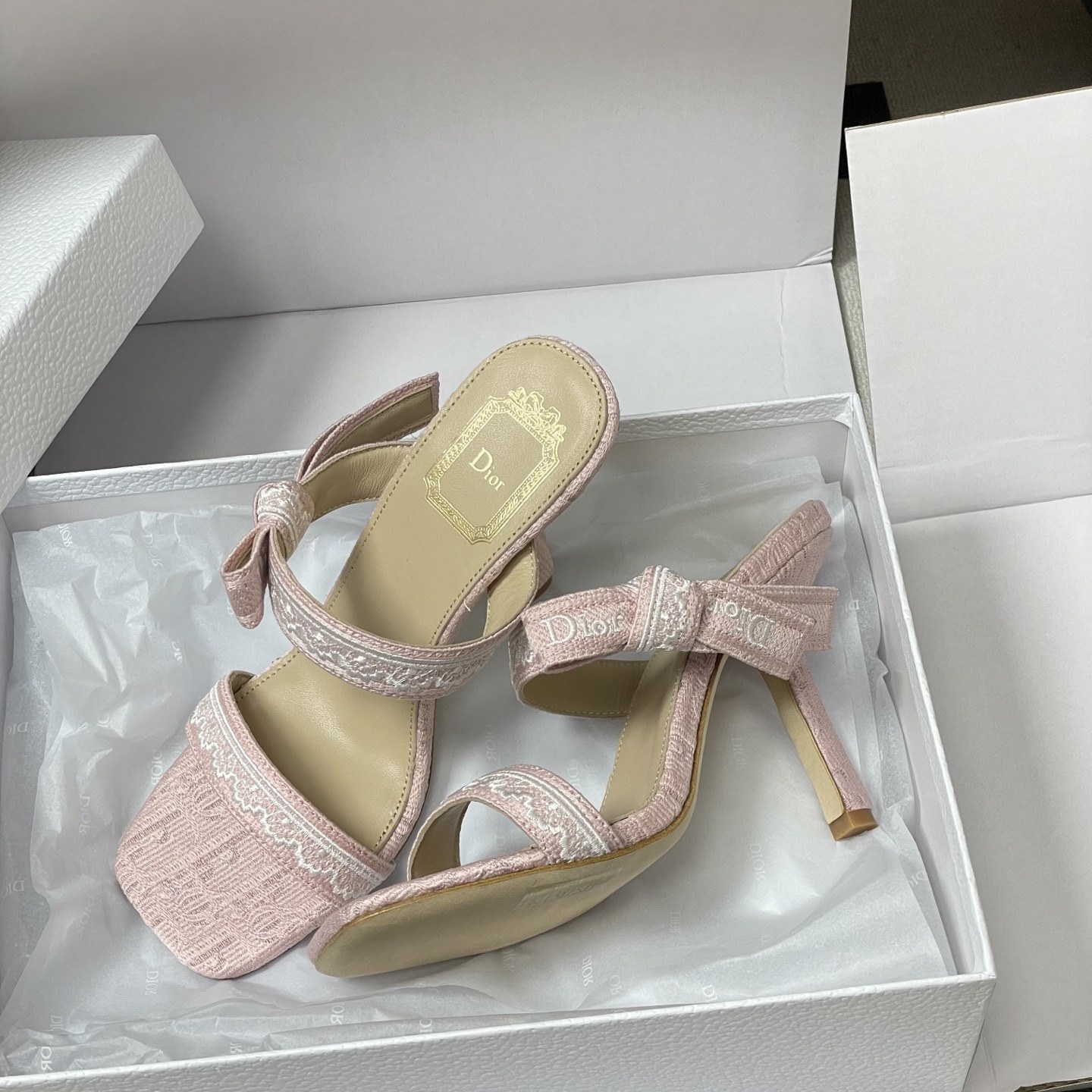 DIOR Sandals in Premium Leather with Molded Rubber Outsole Genuine Lambskin Lining Italian Suede S