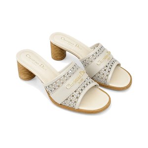 DIOR Elegant Sandals, Premium Leather with Open Toe Design and Molded Rubber Outsole for Summer