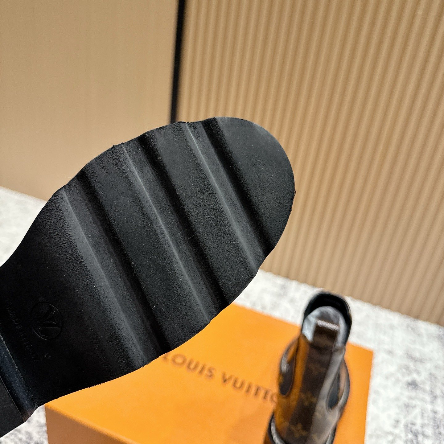 LOUIS VUITTON Classic Ankle Boots, Premium Leather Upper with Pull Tab and Molded Rubber Outsole