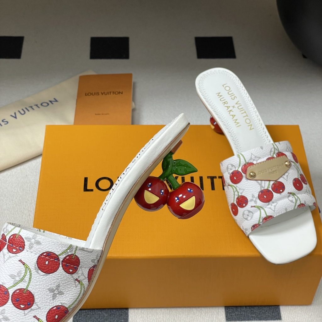LOUIS VUITTON Strap Sandals, Premium Leather Upper with Open Toe and Molded Rubber Outsole Design