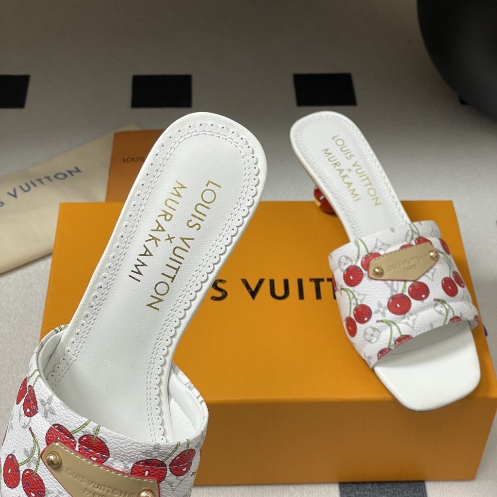 LOUIS VUITTON Strap Sandals, Premium Leather Upper with Open Toe and Molded Rubber Outsole Design