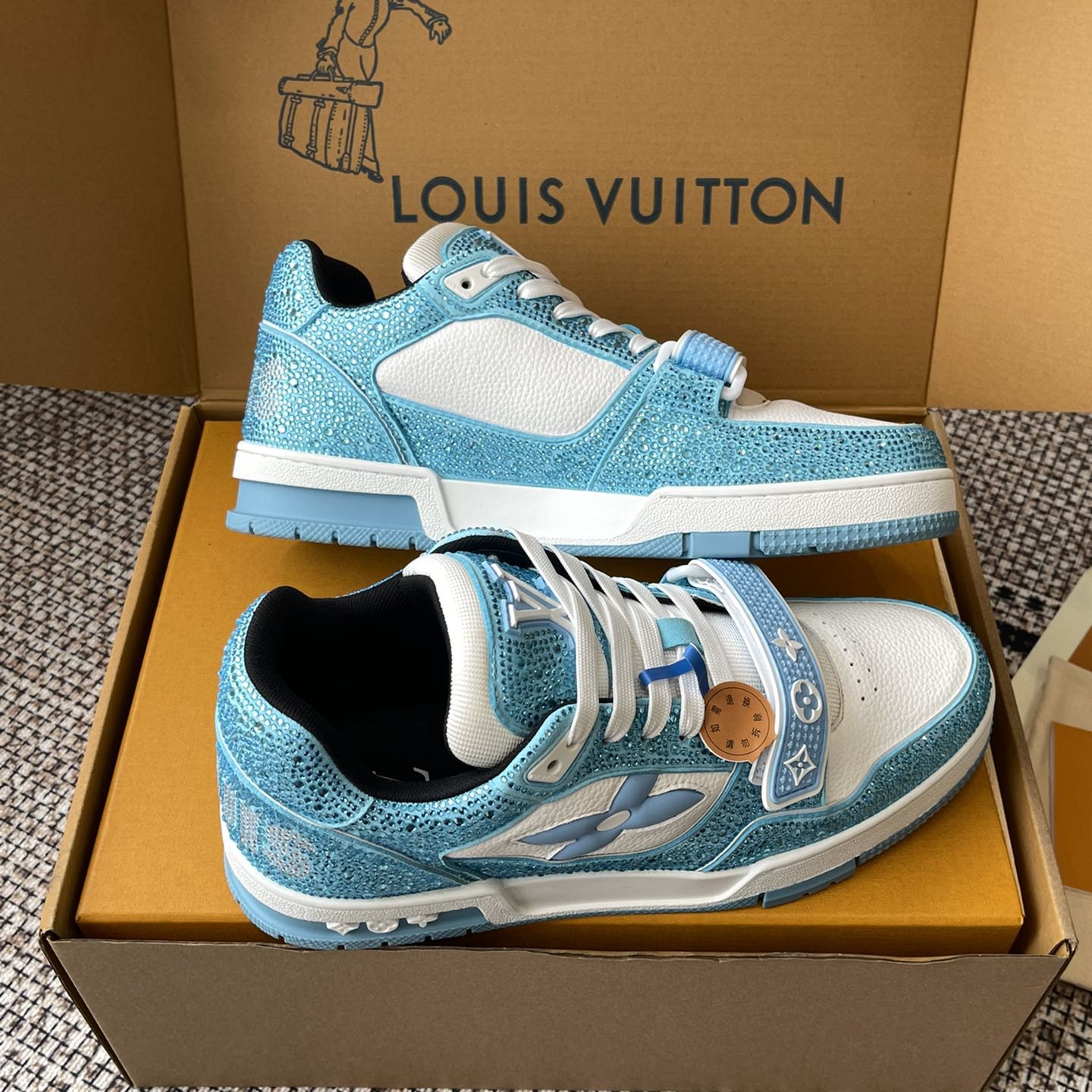 LOUIS VUITTON Retro Running Sneakers in Premium Suede with Goatskin Lining and Lightweight TPU Sole