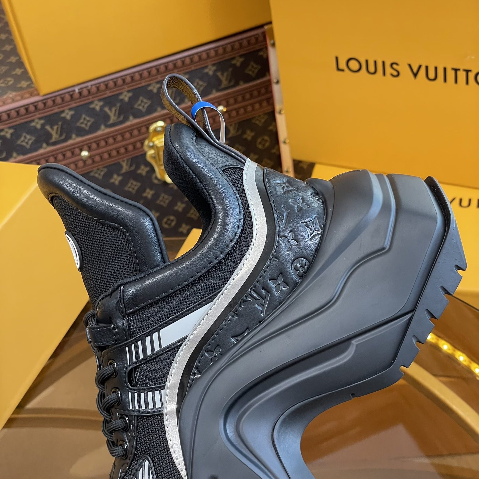 LOUIS VUITTON Archlight 2.0 Dad Sneakers, Printed Leather Upper with Rubber Outsole for Daily Wear