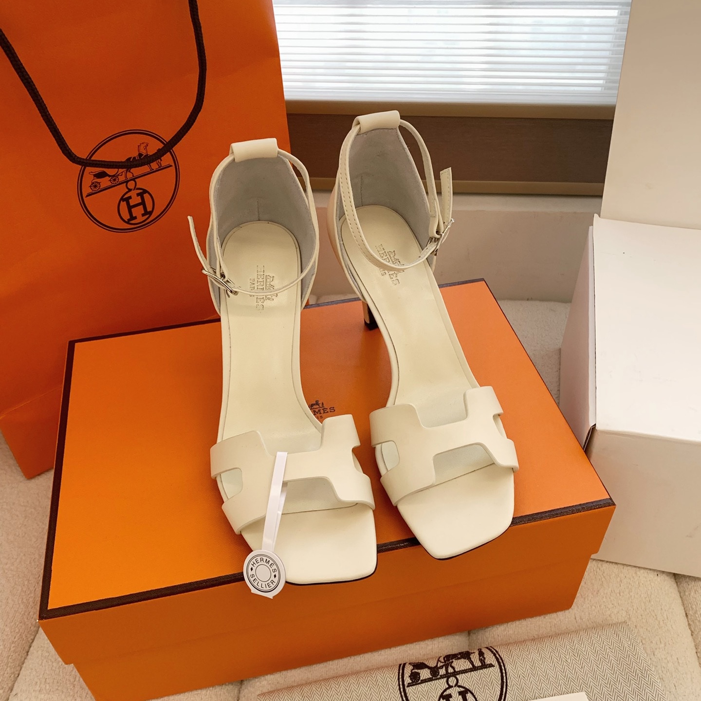 HERMES Kelly Buckle High Heel Sandals, Silk Upper with Lambskin Lining and Italian Leather Sole