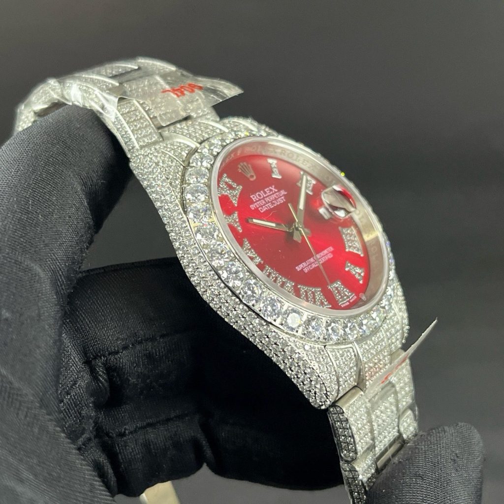 Rolex Datejust Style Automatic Watch, Diamond Dial Roman Numeral Stainless Steel Case Metal Bracelet