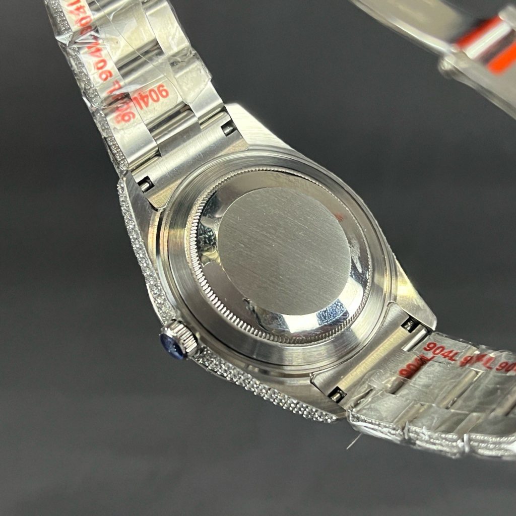 Rolex Datejust Style Automatic Watch, Diamond Dial Roman Numeral Stainless Steel Case Metal Bracelet