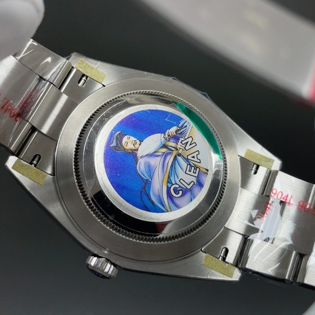 Rolex Datejust Style Automatic Watch, Blue Dial White Gold Case Metal Bracelet 100m Water Resistant