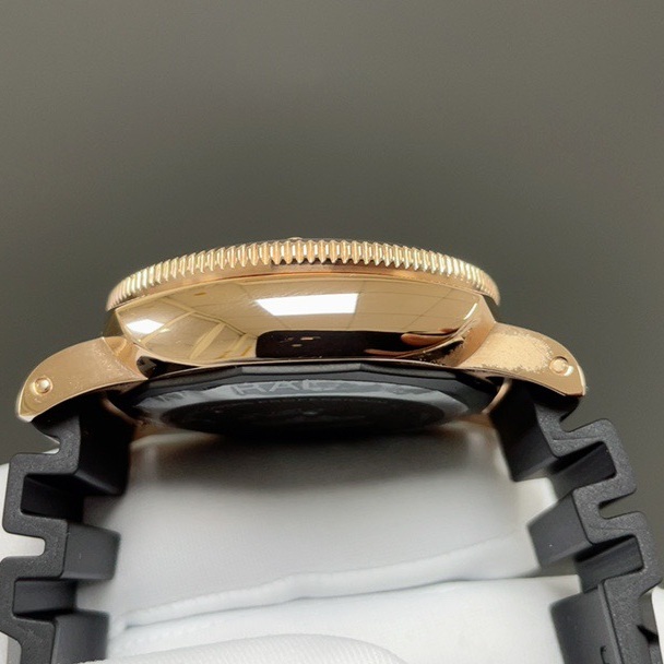 Panerai Submersible Style Automatic Watch, Black Dial Rubber Strap Sapphire Crystal 300m Diving