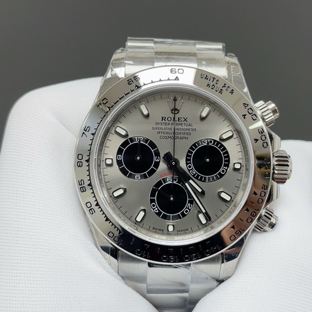 Rolex Cosmograph Style Automatic Watch, Black Dial Stainless Steel Case Metal Bracelet 100m Sapphire
