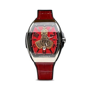 Luxury Timepiece Automatic Watch, Silver Dial Roman Numeral Stainless Steel Case Leather Strap 50m