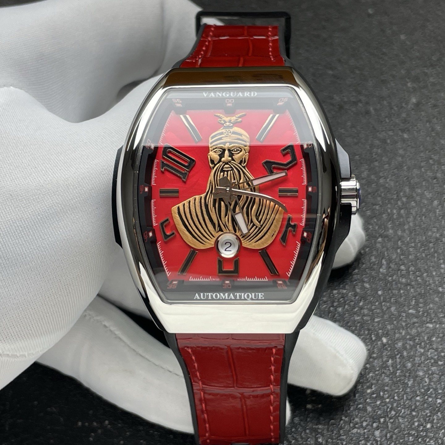 Luxury Timepiece Automatic Watch, Silver Dial Roman Numeral Stainless Steel Case Leather Strap 50m