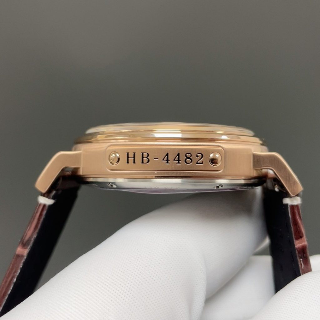 Zenith Pilot Style Automatic Watch, Black Dial Arabic Numeral Rose Gold Case Leather Strap 50m WR