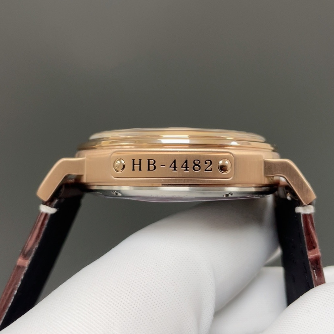 Zenith Pilot Style Automatic Watch, Black Dial Arabic Numeral Rose Gold Case Leather Strap 50m WR