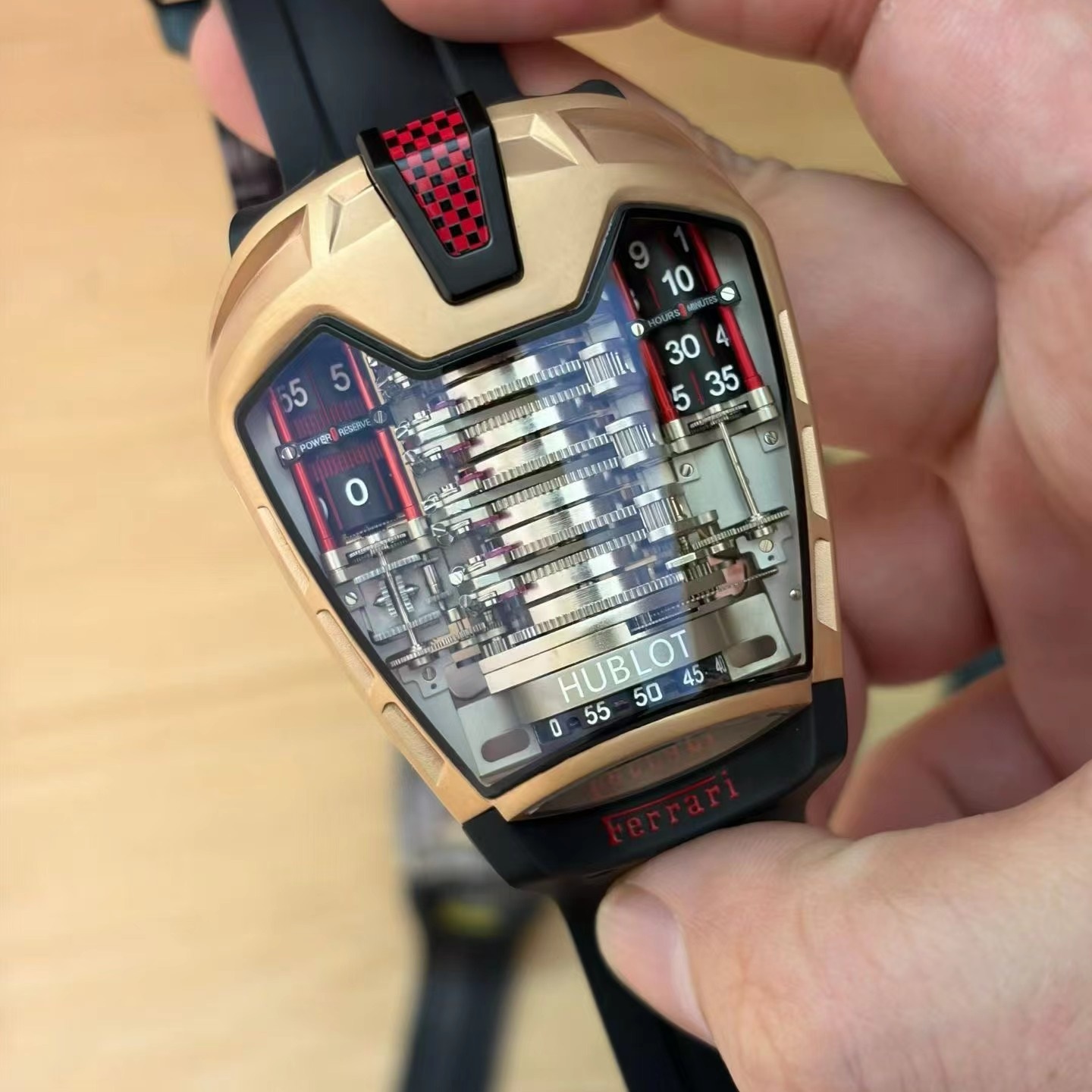Hublot Ferrari Style Automatic Watch, Titanium Case Sapphire Crystal 50m Water Resistant Bracelet