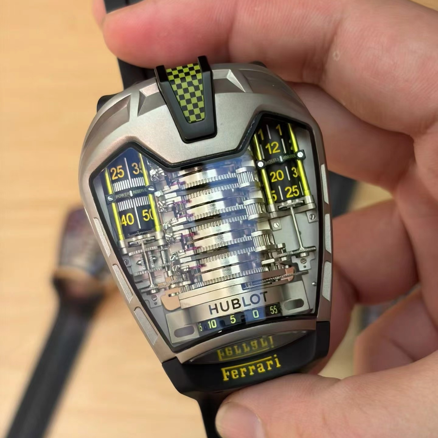 Hublot Ferrari Style Automatic Watch, Titanium Case Sapphire Crystal 50m Water Resistant Bracelet