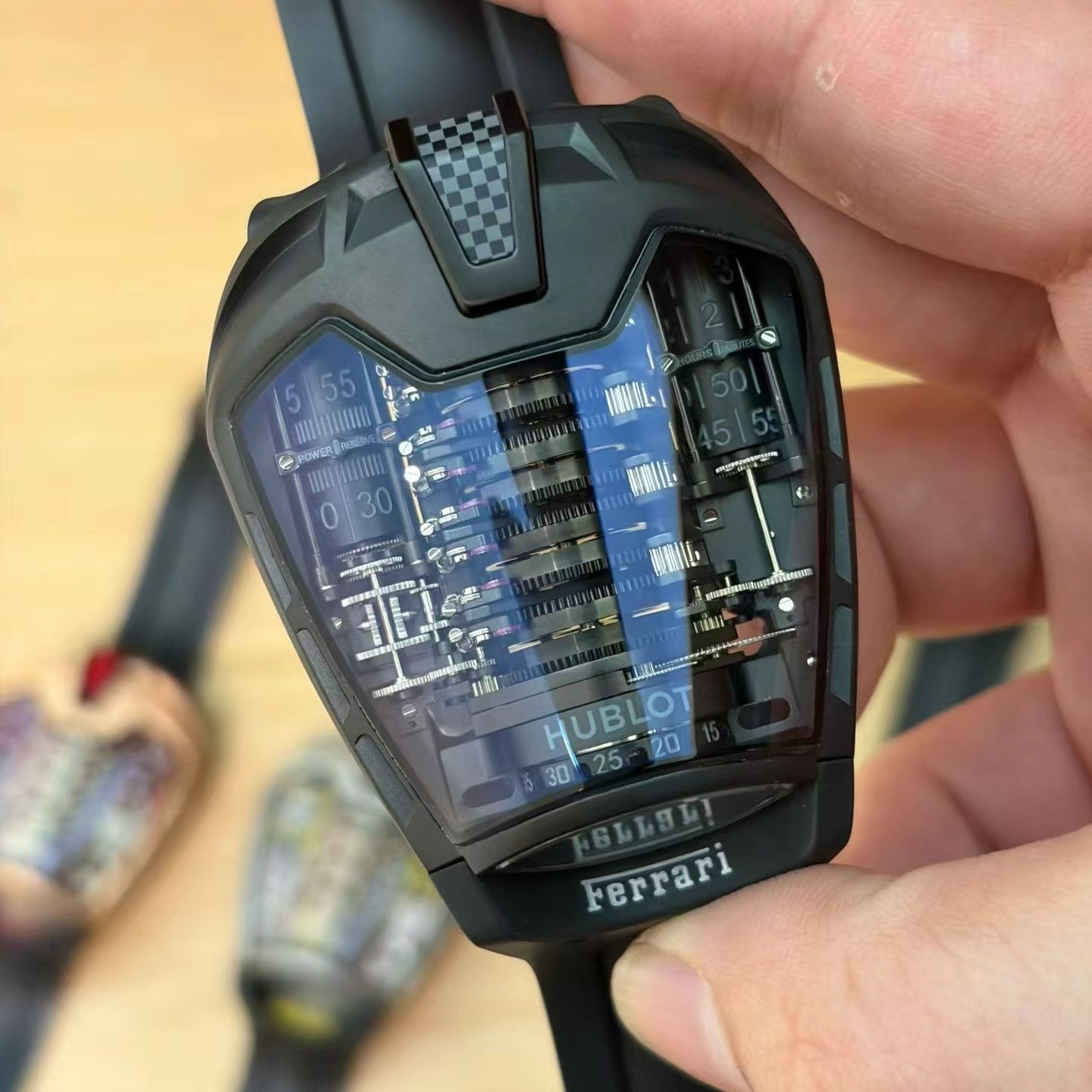 Hublot Ferrari Style Automatic Watch, Titanium Case Sapphire Crystal 50m Water Resistant Bracelet