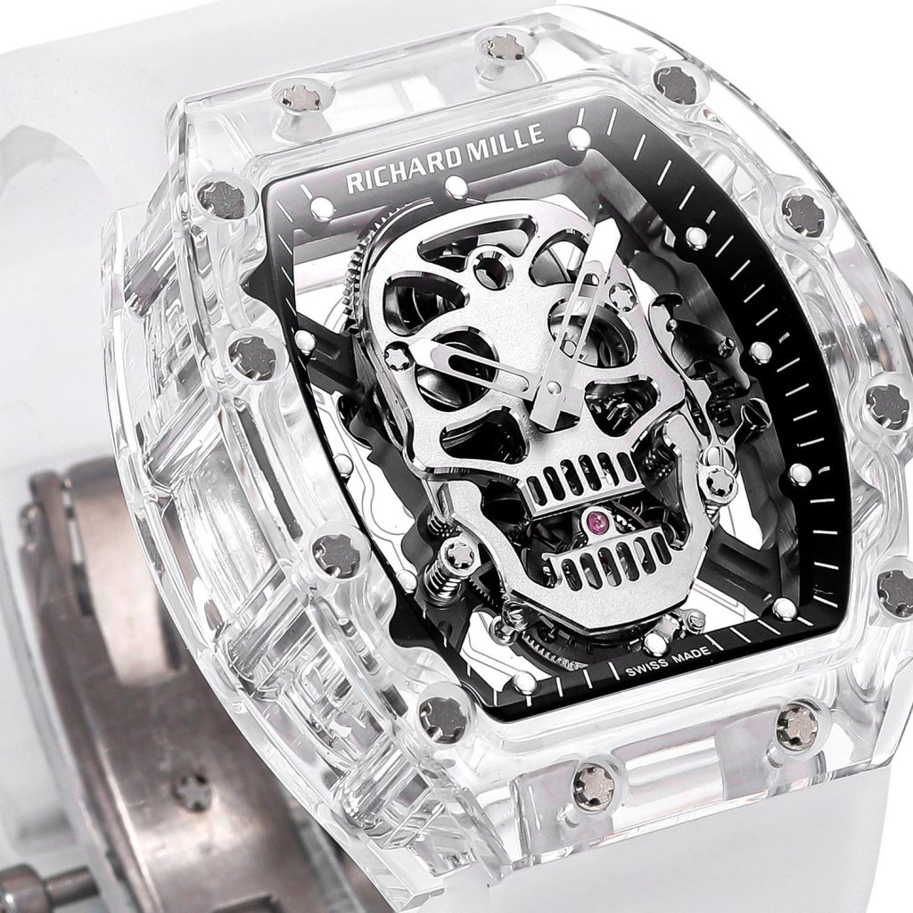 Richard Mille RM Style Automatic Watch, Black Dial Rubber Strap Sapphire Crystal 50m Water Resistant