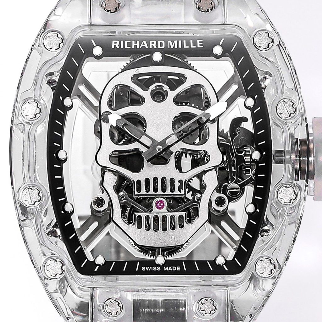 Richard Mille RM Style Automatic Watch, Black Dial Rubber Strap Sapphire Crystal 50m Water Resistant
