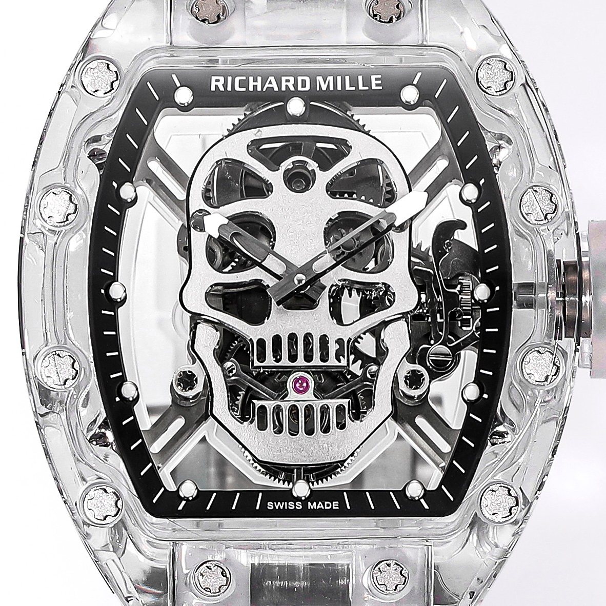 Richard Mille RM Style Automatic Watch, Black Dial Rubber Strap Sapphire Crystal 50m Water Resistant