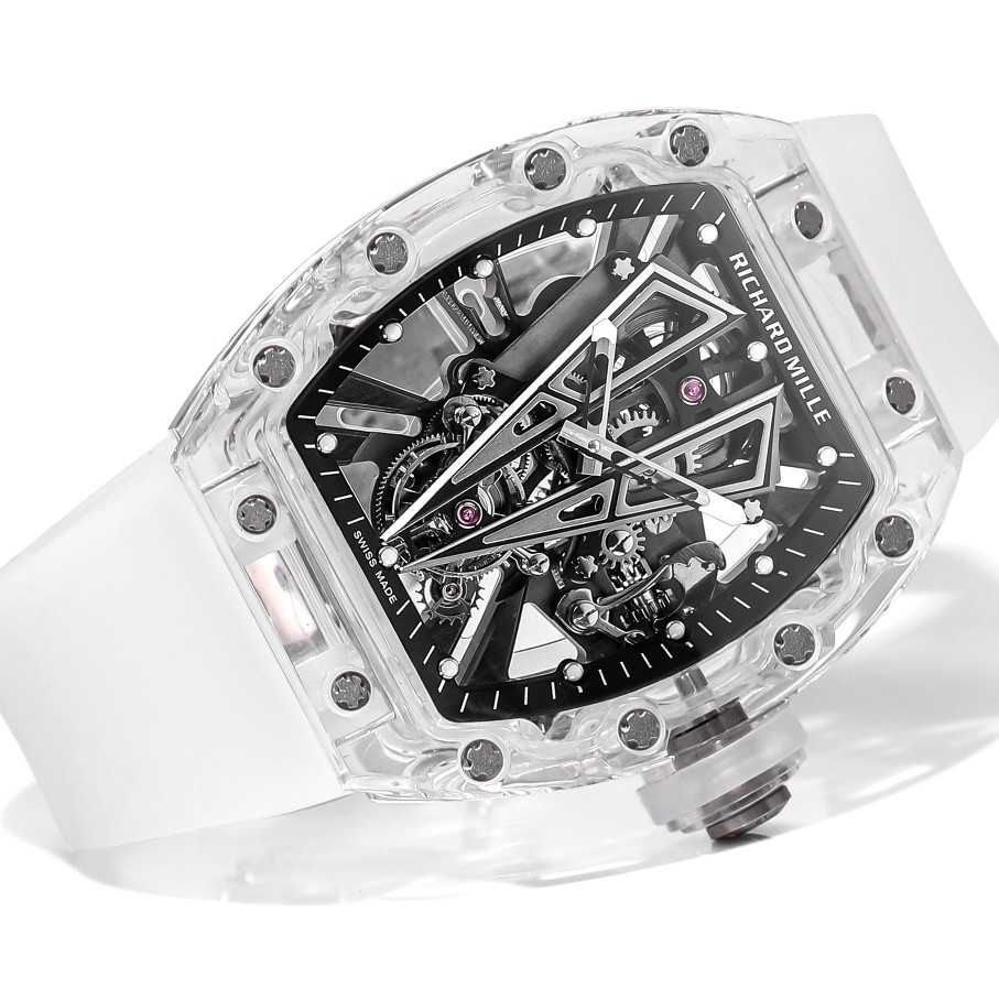 Richard Mille RM Style Automatic Watch, Black Dial Rubber Strap Sapphire Crystal 50m Water Resistant