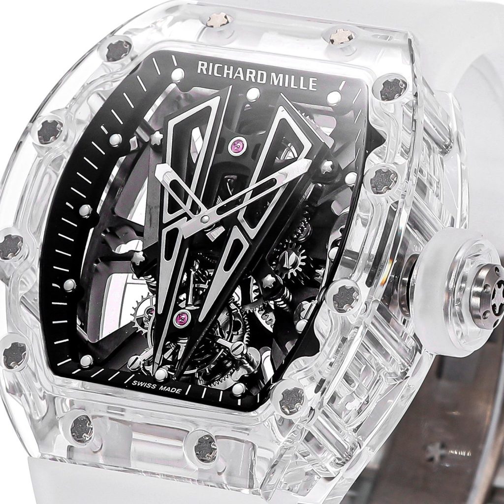 Richard Mille RM Style Automatic Watch, Black Dial Rubber Strap Sapphire Crystal 50m Water Resistant