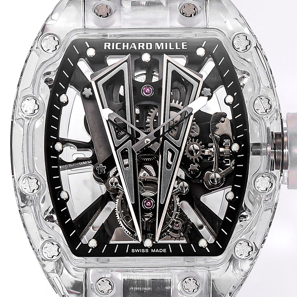Richard Mille RM Style Automatic Watch, Black Dial Rubber Strap Sapphire Crystal 50m Water Resistant
