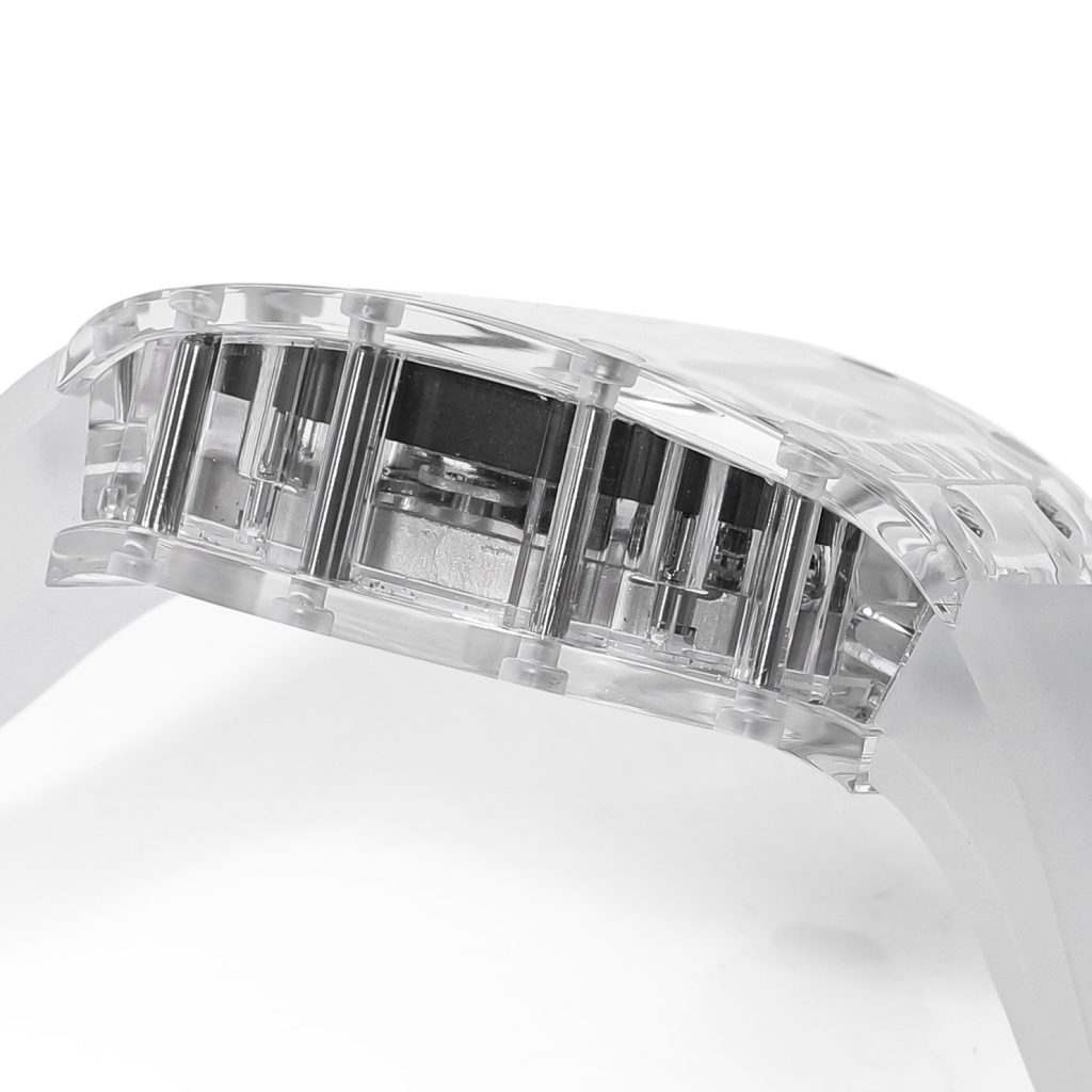 Richard Mille RM Style Automatic Watch, Black Dial Rubber Strap Sapphire Crystal 50m Water Resistant